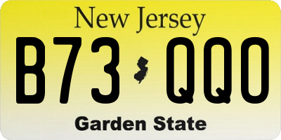 NJ license plate B73QQO