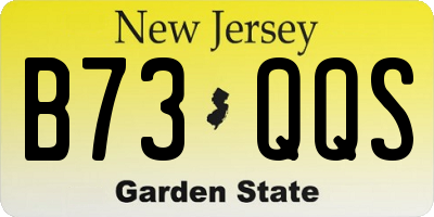 NJ license plate B73QQS
