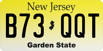 NJ license plate B73QQT