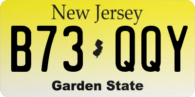 NJ license plate B73QQY