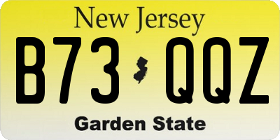 NJ license plate B73QQZ