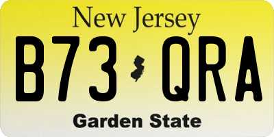 NJ license plate B73QRA