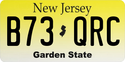 NJ license plate B73QRC