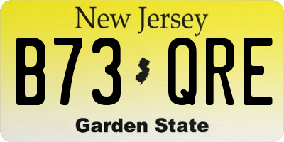 NJ license plate B73QRE