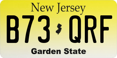 NJ license plate B73QRF