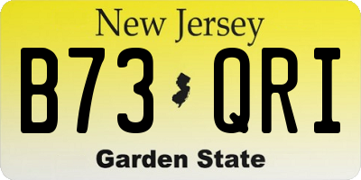 NJ license plate B73QRI