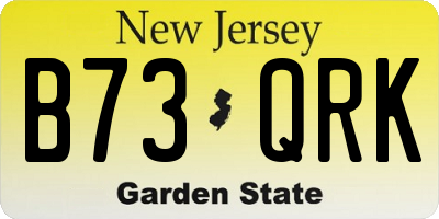 NJ license plate B73QRK