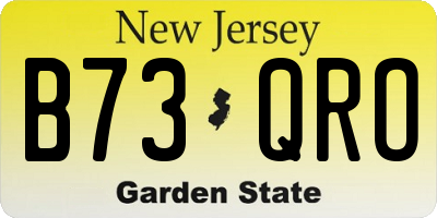 NJ license plate B73QRO