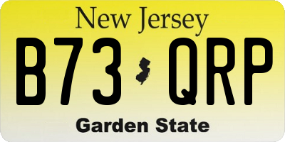 NJ license plate B73QRP