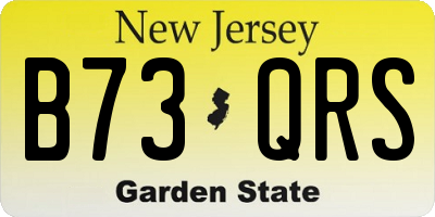 NJ license plate B73QRS