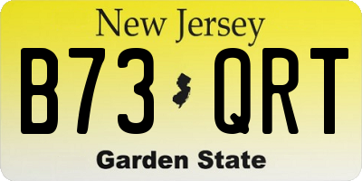NJ license plate B73QRT