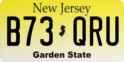 NJ license plate B73QRU