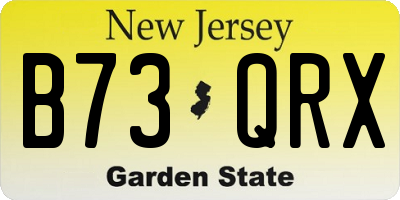 NJ license plate B73QRX