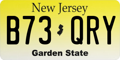 NJ license plate B73QRY