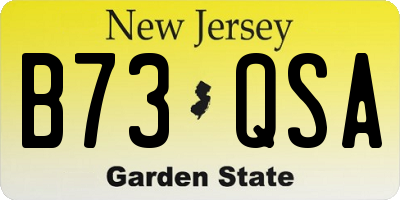 NJ license plate B73QSA