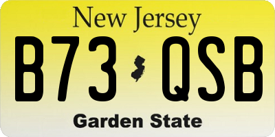 NJ license plate B73QSB