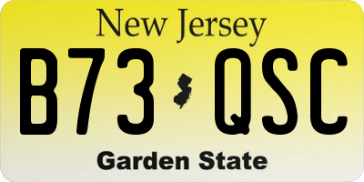 NJ license plate B73QSC