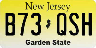 NJ license plate B73QSH