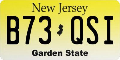 NJ license plate B73QSI