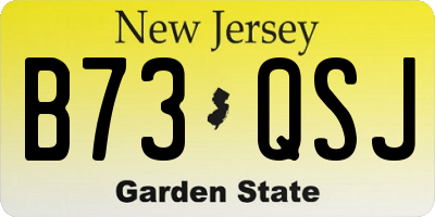 NJ license plate B73QSJ