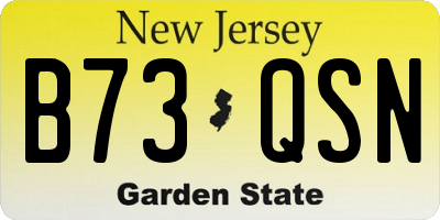 NJ license plate B73QSN