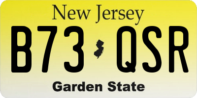 NJ license plate B73QSR