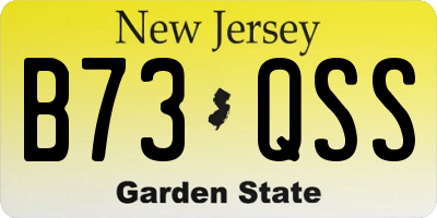 NJ license plate B73QSS