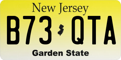 NJ license plate B73QTA