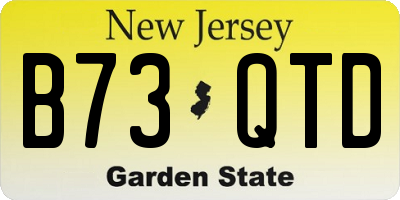 NJ license plate B73QTD