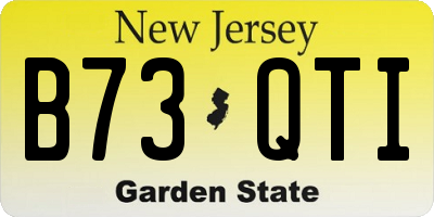 NJ license plate B73QTI