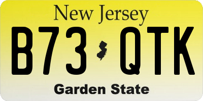 NJ license plate B73QTK