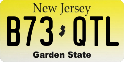 NJ license plate B73QTL