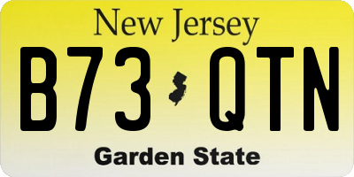 NJ license plate B73QTN