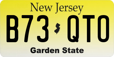 NJ license plate B73QTO