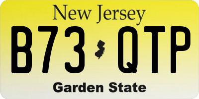 NJ license plate B73QTP