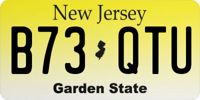 NJ license plate B73QTU