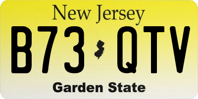 NJ license plate B73QTV