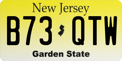 NJ license plate B73QTW