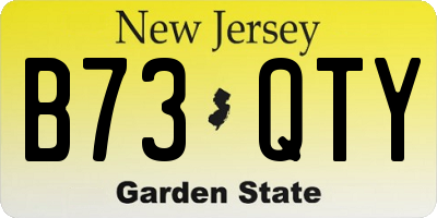 NJ license plate B73QTY