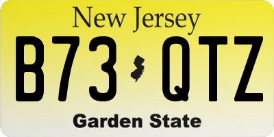 NJ license plate B73QTZ