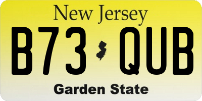 NJ license plate B73QUB