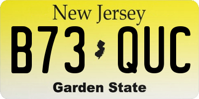 NJ license plate B73QUC