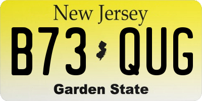 NJ license plate B73QUG
