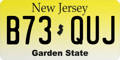 NJ license plate B73QUJ