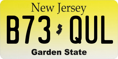 NJ license plate B73QUL