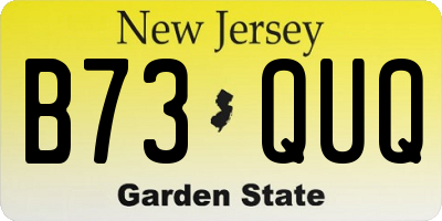 NJ license plate B73QUQ