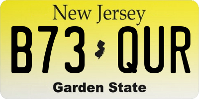 NJ license plate B73QUR