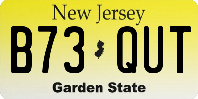 NJ license plate B73QUT