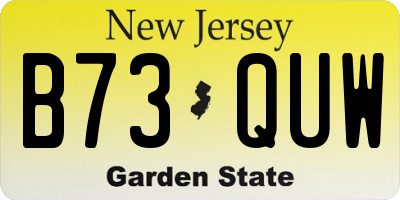 NJ license plate B73QUW