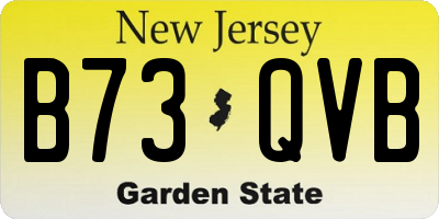 NJ license plate B73QVB